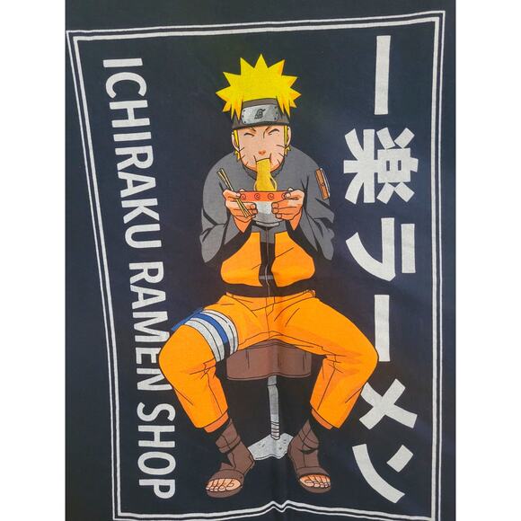 Narutu Ichiraku Ramen Shop Anime T-Shirt 100 Percent Cotton SZ M *Flaw - Picture 2 of 4